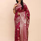 Astita Banarasi Silk Magenta Saree | Swadesiicart