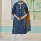 Jyoti Fashion Women's Morpich Pure Viscose Weaving Stripe with Embroidery Kurta Set | Swadesiicart