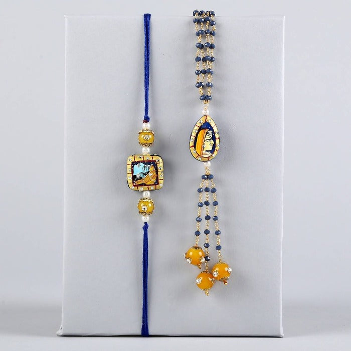 Bhaiya Bhabhi Luxury Rakhi Set & Assorted Delights Combo Pack | Swadesiicart