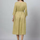 Juniper Women's Green Rayon Slub Solid Dress | Swadesiicart