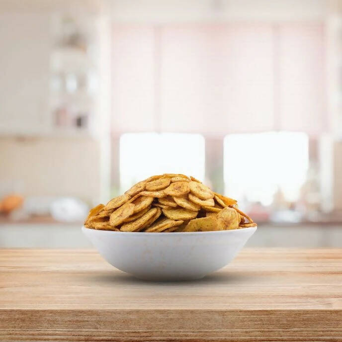 Home D'elite Black Pepper Banana Chips (Round) - Swadesiicart
