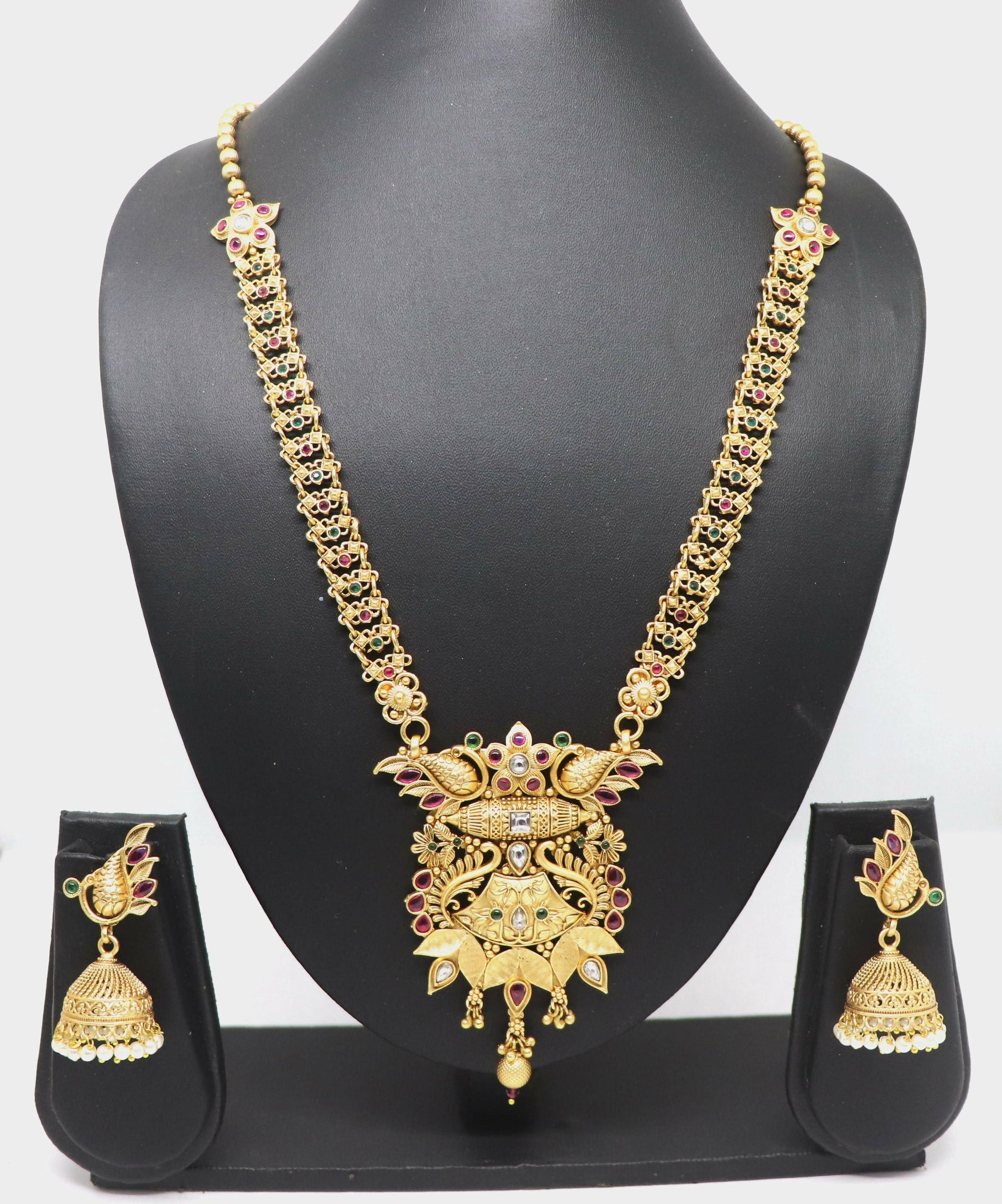 Joban Fashion Pure Brass With Rajwadi Polish Necklace Set | Swadesiicart
