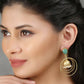 Joban Fashion Women Round Shape Matte Gold Earrings | Swadesiicart