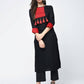 Aniyah Rayon Color Block Black Latest Straight Kurta With Tassels (AN-109K) - Swadesiicart