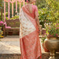 Anaita Off White Silk Blend Woven Saree With Blouse