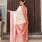 Anaita Off White Silk Woven Saree With Blouse