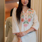 Lorenvalley Fashion Offwhite Pure Khadi Cotton Embroidery with Sequence Work Kurta Pant | Swadesiicart