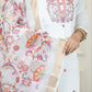 Lorenvalley Fashion Offwhite Roman Silk Embroidery Multi with Sequence Work Kurta Pant with Dupatta - Swadesiicart