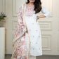 Lorenvalley Fashion Offwhite Roman Silk Embroidery Multi with Sequence Work Kurta Pant with Dupatta - Swadesiicart