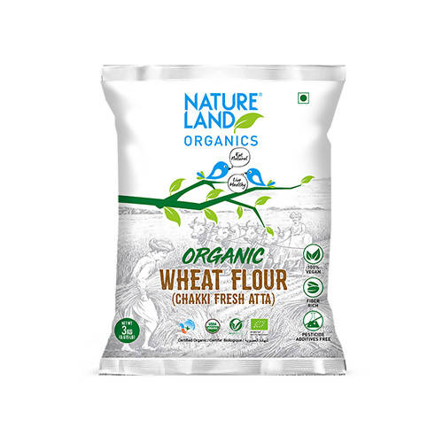 Nature Land Organics Whole Wheat Flour - Swadesiicart
