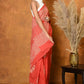 Very Much Indian Handblock Printed Cotton Saree With Natural Dyes - Orange | Swadesiicart