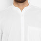 Even Apparels Band Collar White Pure Cotton Men's Kurta | Swadesiicart