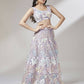 House of Panchhi Muave Net Sequinse Work Lehenga & Blouse with Dupatta | Swadesiicart