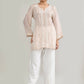 Joban Fashion Womens Cotton ChikanKari Baby Pink Cord set - Swadesiicart