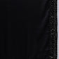 Black Satin Solid Sequence Work Saree with Stitched Blouse - Dharavi