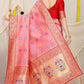 Jyoti Fashion Women's Baby Pink Patola Silk Zari Woven Saree with Blouse | Swadesiicart