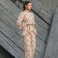 Women's Partywear Designer Cream & Multi Muslin co-ord set - Stylishta - Swadesiicart