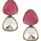 Kundan & Pink Stone Earrings- Ruby Raang | Swadesiicart