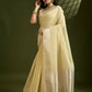 Vishnu Weaves Women's Yellow Soft Silk Zari Woven Saree with Blouse - Swadesiicart