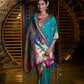 Vishnu Weaves Women's Rama Paithani Silk Zari Woven Saree with Unstitched Blouse - Swadesiicart