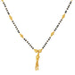 NVR Women's's Set of 2 Black Gold-Polished Beaded Mangalsutra With Ad Stone | Swadesiicart