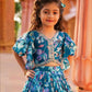 Jyoti Fashion Beautiful Blue Faux Georgette Digital Printed with Sequins Embroidered Kids Lehenga Choli Set | Swadesiicart
