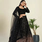 Jyoti Fashion Women's Black Velvet Heavy Sequins Semi Stitched Designer Lehenga Choli Set | Swadesiicart