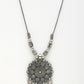 NVR Women's Silver-Toned Floral Shape Pendant with Chain | Swadesiicart