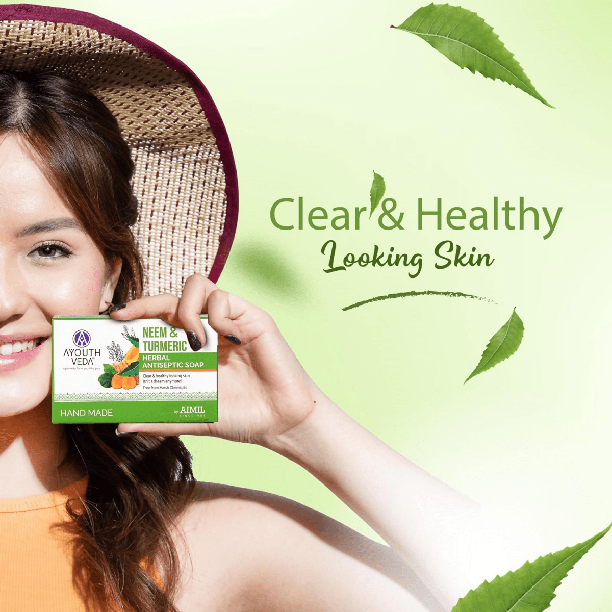 Ayouthveda Neem & Turmeric Herbal Soap - Swadesiicart