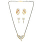 AanyaCentric Gold-Polished Mangalsutra with Pendant, 2 Pair Earrings