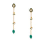Ruby Raang Green Long Kundan Dangler Earrings | Swadesiicart