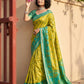 Anaita Olive Pochampally Printed Saree With Blouse