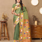 Lorenvalley Fashion Olive Soft Paithani Silk Woven Design Rich Zari Meenakari Weaving Saree - Swadesiicart