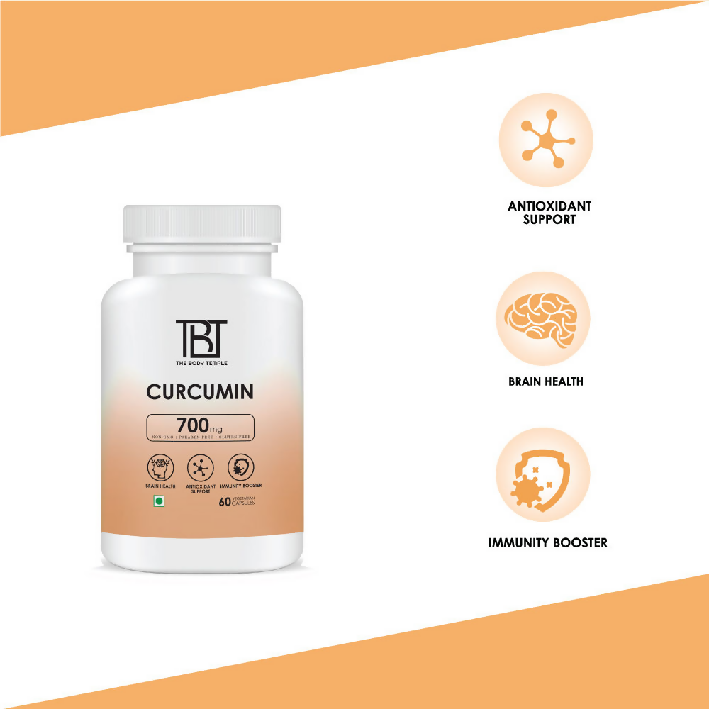 The Body Temple Curcumin 700mg For Brain Health and Immunity Capsules | Swadesiicart