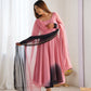 Lorenvalley Women Pure Soft Faux Georgette Colorful Padding Anarkali Kurta Pant With Dupatta Set - Onionpink - Swadesiicart