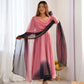 Lorenvalley Women Pure Soft Faux Georgette Colorful Padding Anarkali Kurta Pant With Dupatta Set - Onionpink - Swadesiicart