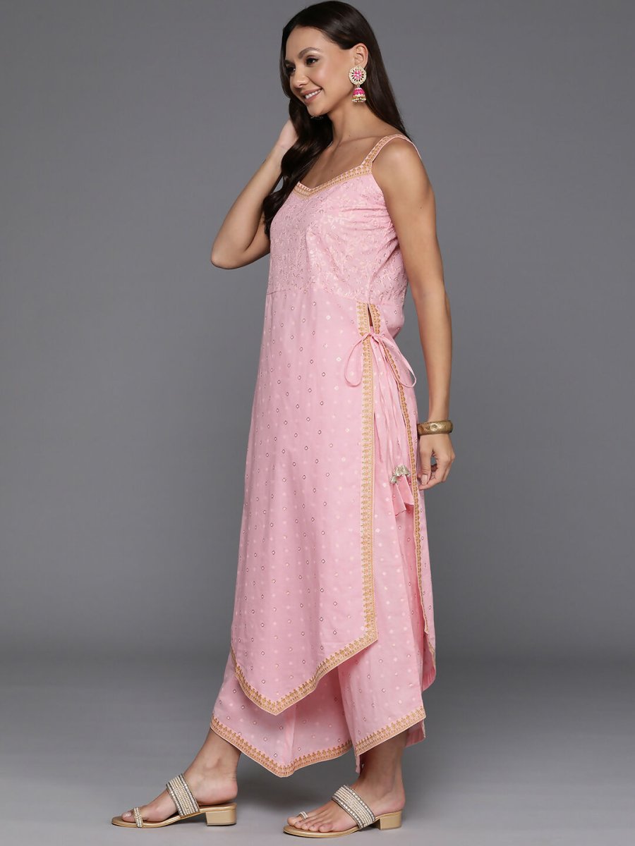 Ahalyaa Women's Traditional wear Kurta Set - Pink | Swadesiicart