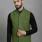 Even Apparels Nehru Jacket With Welt Pockets - Olive | Swadesiicart