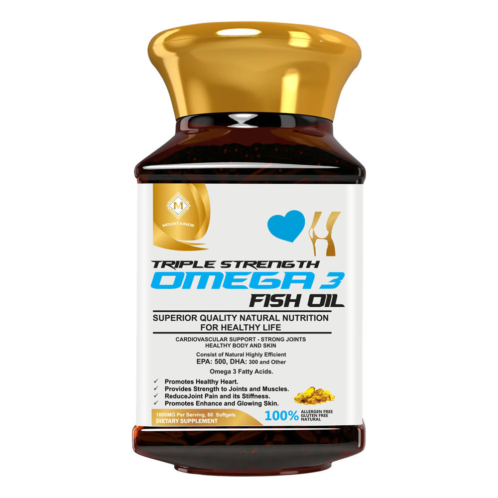 Mountainor Triple Strength Omega-3 Fish Oil Softgels | Swadesiicart