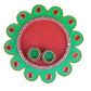 Kundan HandiKrafts Mdf Flower Pooja Thali - Green 01 | Swadesiicart