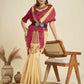 Vishnu Weaves Women's Chiku Raw Silk Thread Woven Saree with Blouse - Swadesiicart