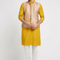 Ethnic India Cream Bundi Men's Jacket Abstract Polyester | Swadesiicart