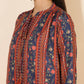 Janasya Women's Blue Crepe Digital Floral Printed Festive A-line Co-ords - Swadesiicart