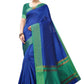 Vamika Blue Cotton Silk Weaving Saree (Manipuri Blue) | Swadesiicart