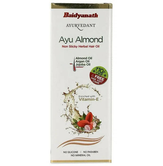 Baidyanath Jhansi Ayurvedant Ayu Almond Non Sticky Herbal Hair Oil - Ayurvedant Pvt. Ltd.