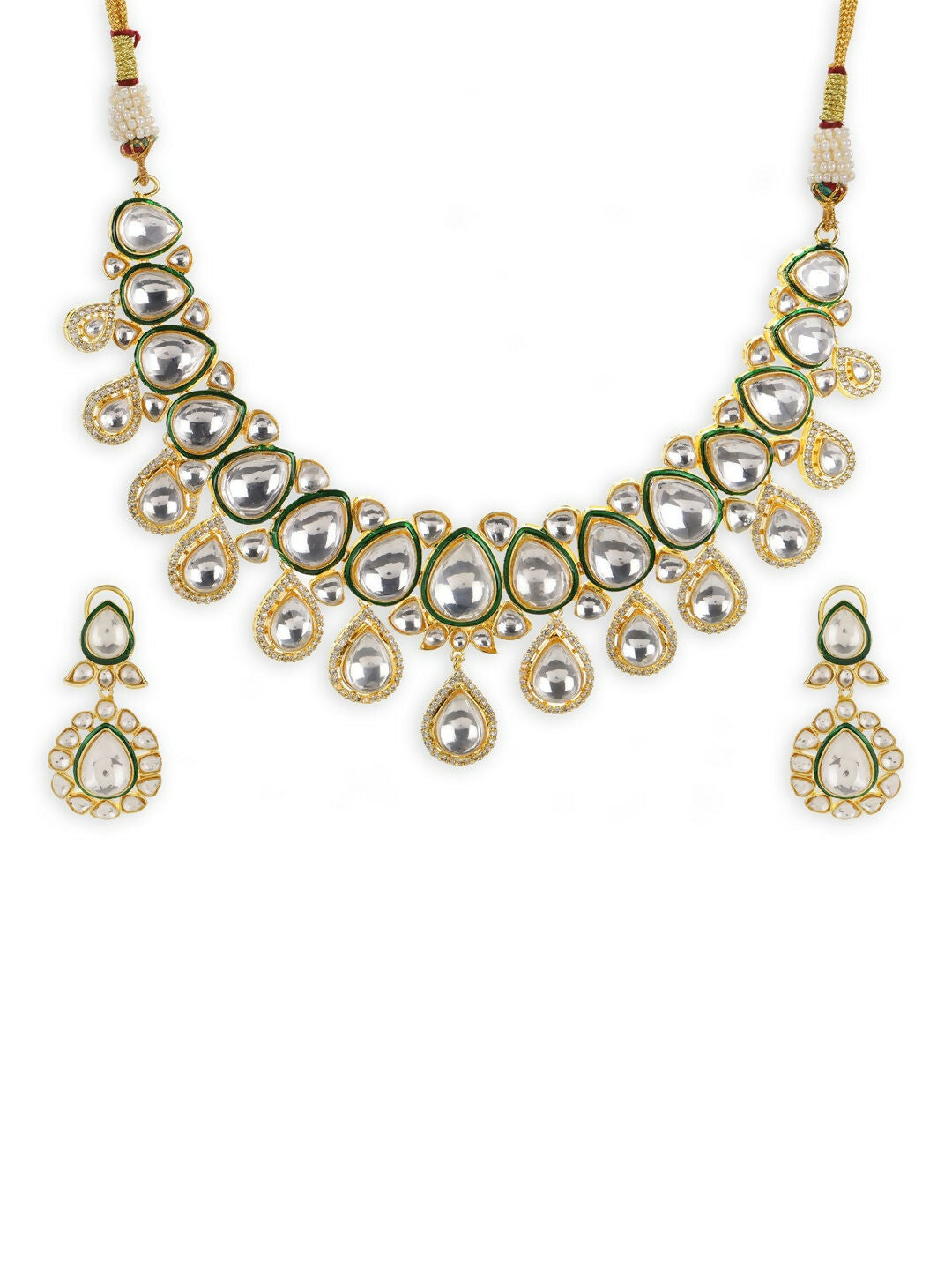 Maharani Kundan Choker with Earrings- Ruby Raang | Swadesiicart