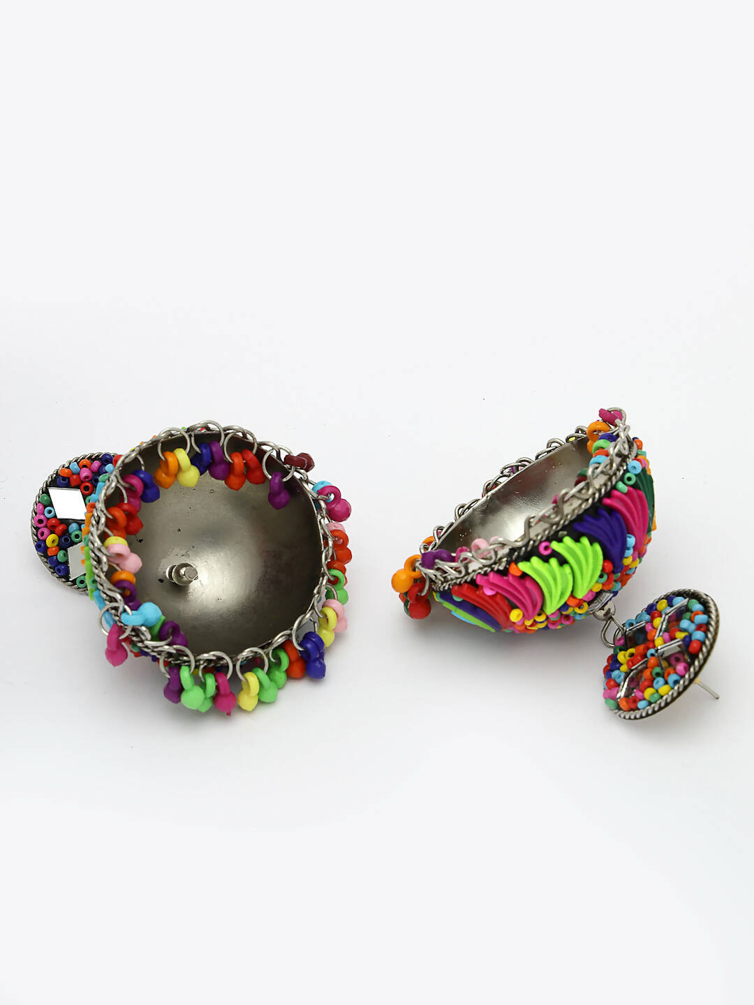 NVR Women Multi Color Artificial Beads Brass-Plated Jhumka Earrings | Swadesiicart