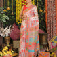 Shree Shyam Fashion Linen Cotton White Saree