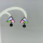 Terracotta Triangle Ear Studs With Drops