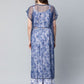 Ahalyaa Women Blue Crepe Printed Top with Skirt with Net Overlay | Swadesiicart
